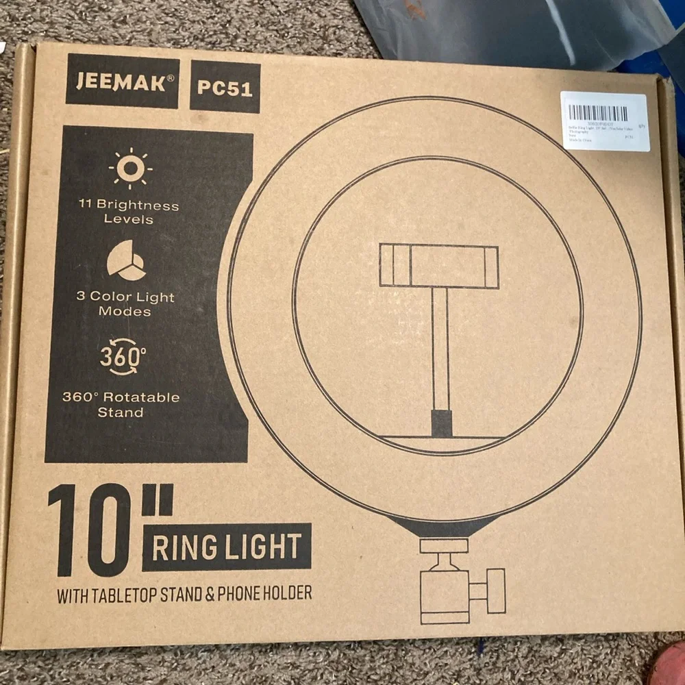 10 inch ring light with tripod new in box for blogging streaming photos camera - Picture 1 of 3